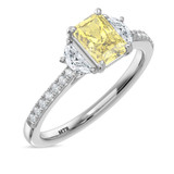 Photo of Aurel 1 3/4 ct tw. Lab Grown Radiant Solitaire Yellow Diamond Bridal Set 10K White Gold [BT2106WE-ZY090]