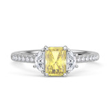Photo of Aurel 1 7/8 ct tw. Lab Grown Radiant Solitaire Yellow Diamond Trio Set 14K White Gold [BT2106WE-ZY090]