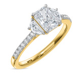 Photo of Aurel 1 7/8 ct tw. Lab Grown Radiant Solitaire Diamond Trio Set 14K Yellow Gold [BT2107YE-Z095]