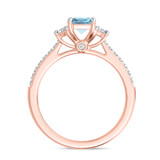 Photo of Aurel 1 3/4 ct tw. Lab Grown Radiant Solitaire Blue Diamond Bridal Set 10K Rose Gold [BT2105RE-ZB090]