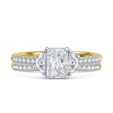 Photo of Aurel 1 3/4 ct tw. Lab Grown Radiant Solitaire Diamond Bridal Set 14K Yellow Gold [BR2107Y-Z095]