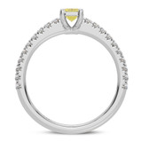 Photo of Zaila 2 1/2 ct tw. Lab Grown Emerald Solitaire Yellow Diamond Trio Set 14K White Solid Gold [BT2095WE-NY090]