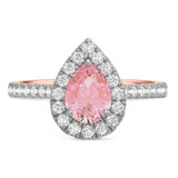 Photo of Frea 2 1/10 ct tw. Lab Grown Pear Solitaire Pink Diamond Bridal Set 10K Rose Gold [BT2111RE-MP125]