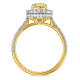Photo of Frea 2 1/10 ct tw. Lab Grown Pear Solitaire Yellow Diamond Bridal Set 14K Yellow Gold [BT2113YE-MY125]