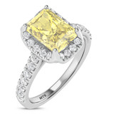 Photo of Daisy 3 1/5 ct tw. Lab Grown Radiant Solitaire Yellow Diamond Trio Set 14K White Gold [BT2110WE-ZY195]