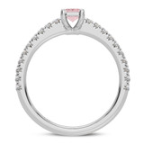 Photo of Zaila 2 ct tw. Lab Grown Emerald Solitaire Pink Diamond Bridal Set 10K White Gold [BT2093WE-NP090]