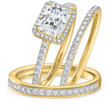 Photo of Marzell 3 2/3 ct tw. Lab Grown Radiant Solitaire Diamond Trio Set 10K Yellow Gold [BT2099Y-Z195]