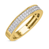 Photo of Zaila 2 1/2 ct tw. Lab Grown Emerald Solitaire Yellow Diamond Trio Set 10K Yellow Solid Gold [BT5889YM]