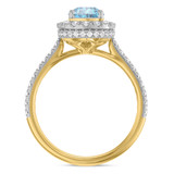 Photo of Frea 1 7/8 ct tw. Lab Grown Pear Solitaire Blue Diamond Engagement Ring 10K Yellow Gold [BT2112YE-MB125]