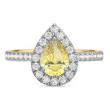 Photo of Frea 2 1/3 ct tw. Lab Grown Pear Solitaire Yellow Diamond Trio Set 10K Yellow Gold [BT2113YE-MY125]