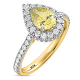 Photo of Frea 2 1/3 ct tw. Lab Grown Pear Solitaire Yellow Diamond Trio Set 10K Yellow Gold [BT2113YE-MY125]