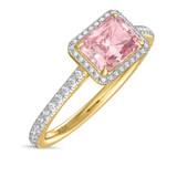 Photo of Marzell 2 1/2 ct tw. Lab Grown Radiant Solitaire Pink Diamond Engagement Ring 10K Yellow Gold [BT2096YE-ZP195]