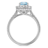 Photo of Frea 2 1/10 ct tw. Lab Grown Pear Solitaire Blue Diamond Bridal Set 14K White Gold [BT2112WE-MB125]