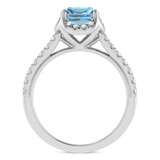 Photo of Daisy 2 3/4 ct tw. Lab Grown Radiant Solitaire Blue Diamond Bridal Set 14K White Gold [BT2109WE-ZB195]