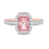 Photo of Daisy 2 1/2 ct tw. Lab Grown Pink Radiant Solitaire Engagement Ring 14K Rose Gold [BT2108RE-ZP195]