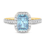 Photo of Daisy 3 1/5 ct tw. Lab Grown Radiant Solitaire Blue Diamond Trio Set 14K Yellow Gold [BT2109YE-ZB195]