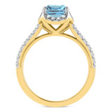 Photo of Daisy 2 1/2 ct tw. Lab Grown Radiant Solitaire Blue Diamond Engagement Ring 14K Yellow Gold [BT2109YE-ZB195]