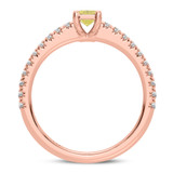 Photo of Zaila 2 1/2 ct tw. Lab Grown Emerald Solitaire Yellow Diamond Trio Set 14K Rose Gold [BT2095RE-NY090]