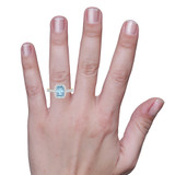 Photo of Daisy 2 3/4 ct tw. Lab Grown Radiant Solitaire Blue Diamond Bridal Set 14K Yellow Gold [BT2109YE-ZB195] [HT]