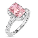 Photo of Daisy 2 1/2 ct tw. Lab Grown Radiant Solitaire Pink Diamond Engagement Ring 10K White Gold [BT2108WE-ZP195]