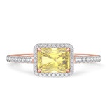 Photo of Marzell 3 2/3 ct tw. Lab Grown Radiant Solitaire Yellow Diamond Trio Set 14K Rose Gold [BT2098RE-ZY195]