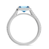 Photo of Marzell 2 7/8 ct tw. Lab Grown Radiant Solitaire Blue Diamond Bridal Set 10K White Gold [BT2097WE-ZB195]