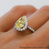 Photo of Frea 2 1/10 ct tw. Lab Grown Pear Solitaire Yellow Diamond Bridal Set 14K Rose Gold [BR2113R-MY125]