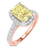 Photo of Daisy 2 3/4 ct tw. Lab Grown Radiant Solitaire Yellow Diamond Bridal Set 14K Rose Gold [BT2110RE-ZY195]