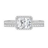 Photo of Marzell 2 7/8 ct tw. Lab Grown Radiant Solitaire Diamond Bridal Set 10K White Gold [BR2099W-Z195]