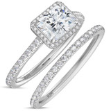 Photo of Marzell 2 7/8 ct tw. Lab Grown Radiant Solitaire Diamond Bridal Set 10K White Gold [BR2099W-Z195]