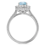Photo of Frea 2 1/3 ct tw. Lab Grown Pear Solitaire Blue Diamond Trio Set 10K White Gold [BT2112WE-MB125]