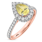 Photo of Frea 1 7/8 ct tw. Lab Grown Pear Solitaire Yellow Diamond Engagement Ring 14K Rose Gold [BT2113RE-MY125]