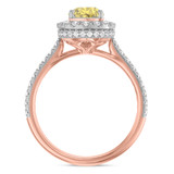Photo of Frea 1 7/8 ct tw. Lab Grown Pear Solitaire Yellow Diamond Engagement Ring 14K Rose Gold [BT2113RE-MY125]
