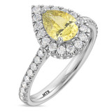 Photo of Frea 2 1/10 ct tw. Lab Grown Pear Solitaire Yellow Diamond Bridal Set 10K White Gold [BT2113WE-MY125]