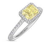 Photo of Marzell 2 1/2 ct tw. Lab Grown Radiant Solitaire Yellow Diamond Engagement Ring 10K White Gold [BT2098WE-ZY195]