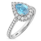 Photo of Frea 1 7/8 ct tw. Lab Grown Pear Solitaire Blue Diamond Engagement Ring 10K White Gold [BT2112WE-MB125]