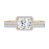Photo of Marzell 2 7/8 ct tw. Lab Grown Radiant Solitaire Diamond Bridal Set 10K Yellow Gold [BR2099Y-Z195]