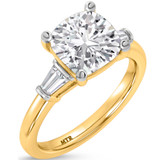 Photo of Canna 3 1/3 ct tw. Lab Grown Diamond Cushion Solitaire Engagement Ring 14K Yellow Gold [BT2255YE-Q295]