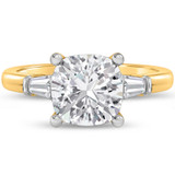 Photo of Canna 3 1/3 ct tw. Lab Grown Diamond Cushion Solitaire Engagement Ring 10K Yellow Gold [BT2255YE-Q295]