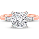 Photo of Canna 4 ct tw. Lab Grown Diamond Cushion Solitaire Bridal Set 14K Rose Gold [BT2255RE-Q295]