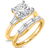 Photo of Canna 4 ct tw. Lab Grown Diamond Cushion Solitaire Bridal Set 10K Yellow Gold [BR2255Y-Q295]