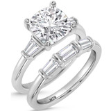 Photo of Canna 4 ct tw. Lab Grown Diamond Cushion Solitaire Bridal Set 10K White Gold [BR2255W-Q295]