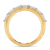 Photo of Canna 5 1/3 ct tw. Lab Grown Diamond Cushion Solitaire Trio Set 10K Yellow Gold [BT2116YM]