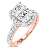 Photo of Daisy 2 3/4 ct tw. Lab Grown Diamond Radiant Solitaire Bridal Set 14K Rose Gold [BT1659RE-Z195]