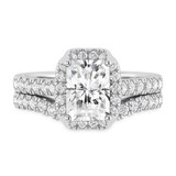 Photo of Daisy 2 3/4 ct tw. Lab Grown Diamond Radiant Solitaire Bridal Set 14K White Gold [BR1659W-Z195]