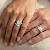 Photo of Daisy 3 1/5 ct tw. Lab Grown Diamond Radiant Solitaire Trio Set 10K White Gold [BT1659W-Z195]
