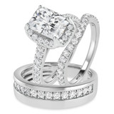 Photo of Daisy 3 1/5 ct tw. Lab Grown Diamond Radiant Solitaire Trio Set 14K White Gold [BT1659W-Z195]
