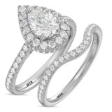 Photo of Frea 2 1/10 ct tw. Lab Grown Diamond Pear Solitaire Bridal Set 10K White Gold [BR1674W-M125]