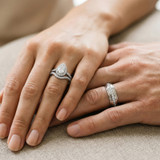 Photo of Frea 2 1/3 ct tw. Lab Grown Diamond Pear Solitaire Trio Set 10K White Gold [BT1674W-M125]