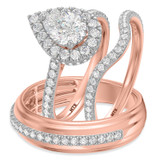 Photo of Frea 2 1/3 ct tw. Lab Grown Diamond Pear Solitaire Trio Set 10K Rose Gold [BT1674R-M125]